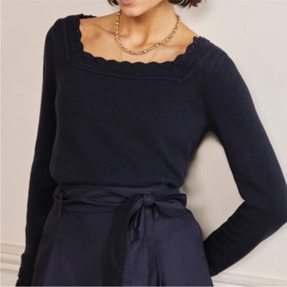 Boden Navy Crew Neck Sweater